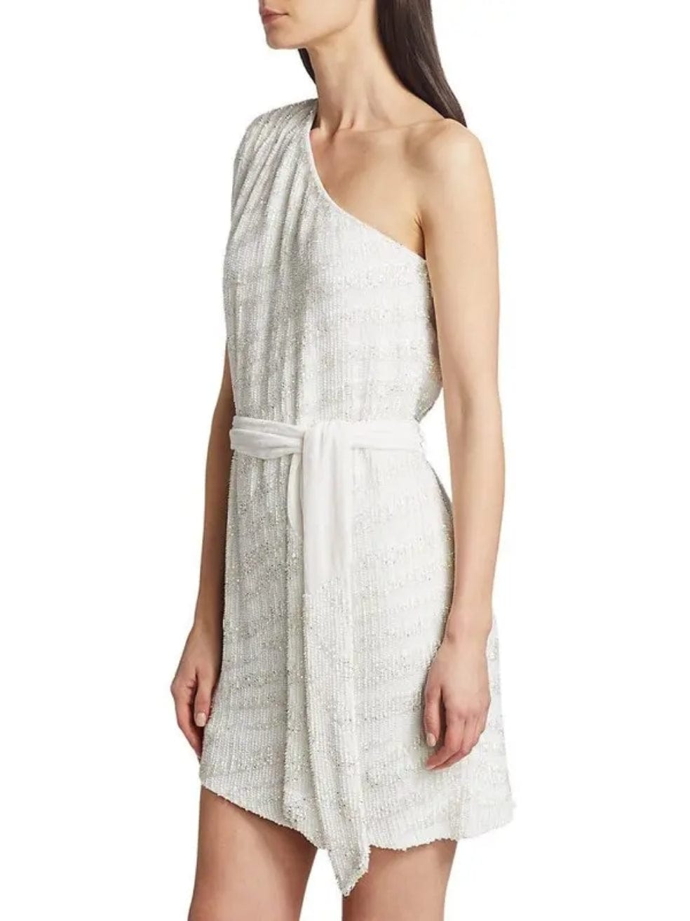 Ella Sequin Dress in Moonglow White