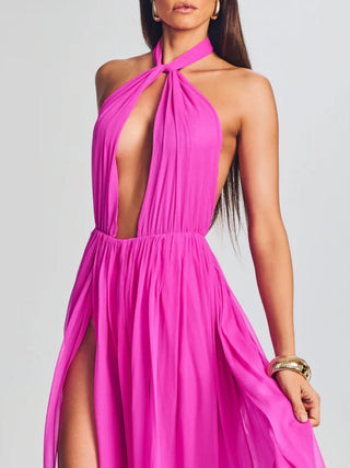 Ina Silk Dress in Pink