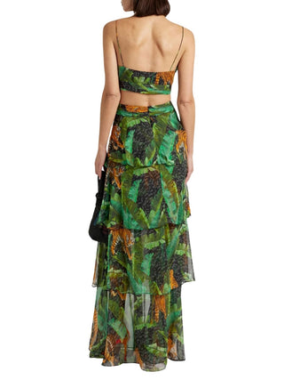 Paulina Tiered Cutout Silk-chiffon Maxi Dress