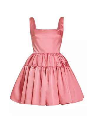 Brittney Ruffle Mini Dress in Rose Pink