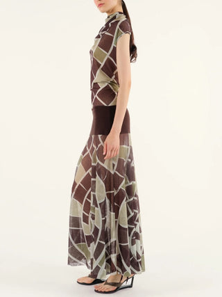 Kaleidoscope Open Back Maxi Dress