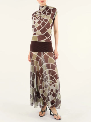 Kaleidoscope Open Back Maxi Dress