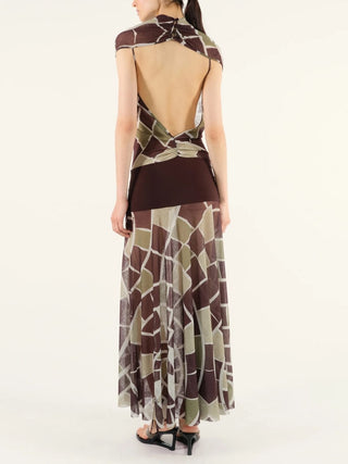 Kaleidoscope Open Back Maxi Dress