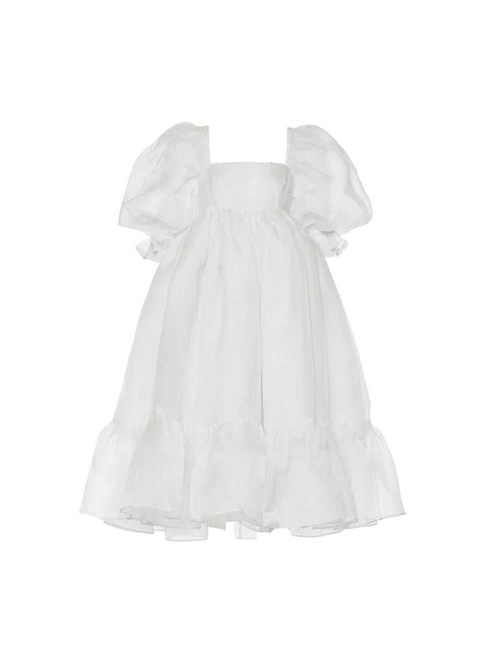 The Ivory French Puff Dress in White