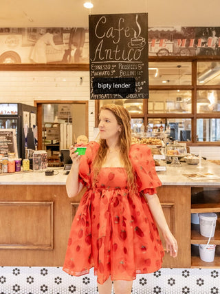 The Strawberry Puff Dress