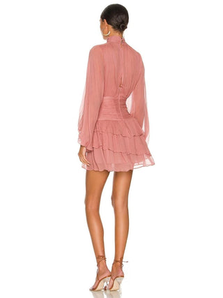 Olympia Long Sleeve Ruched Mini Dress