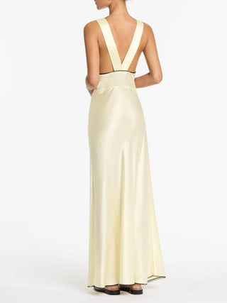 Sir Aries Cut Out Gown in Lemon