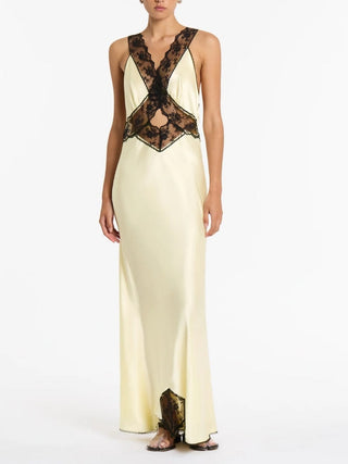 Sir Aries Cut Out Gown in Lemon