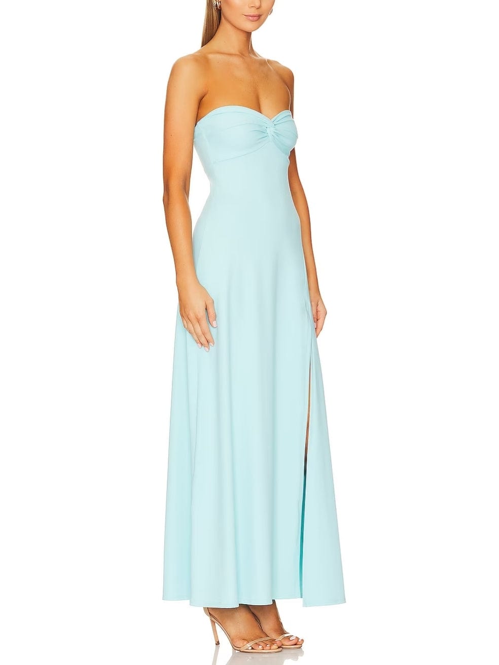 Twist Front strapless Dress in Fresh Water