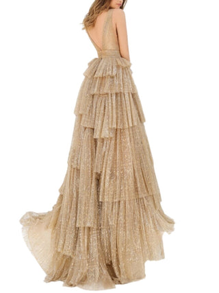 Sydney Sleeveless Printed Tulle Gown