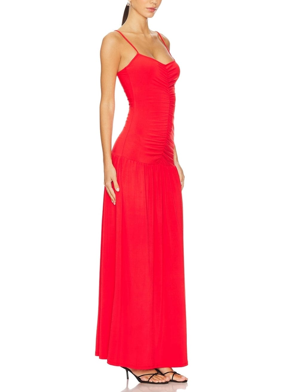 Ruched Front Scoop Maxi Dress