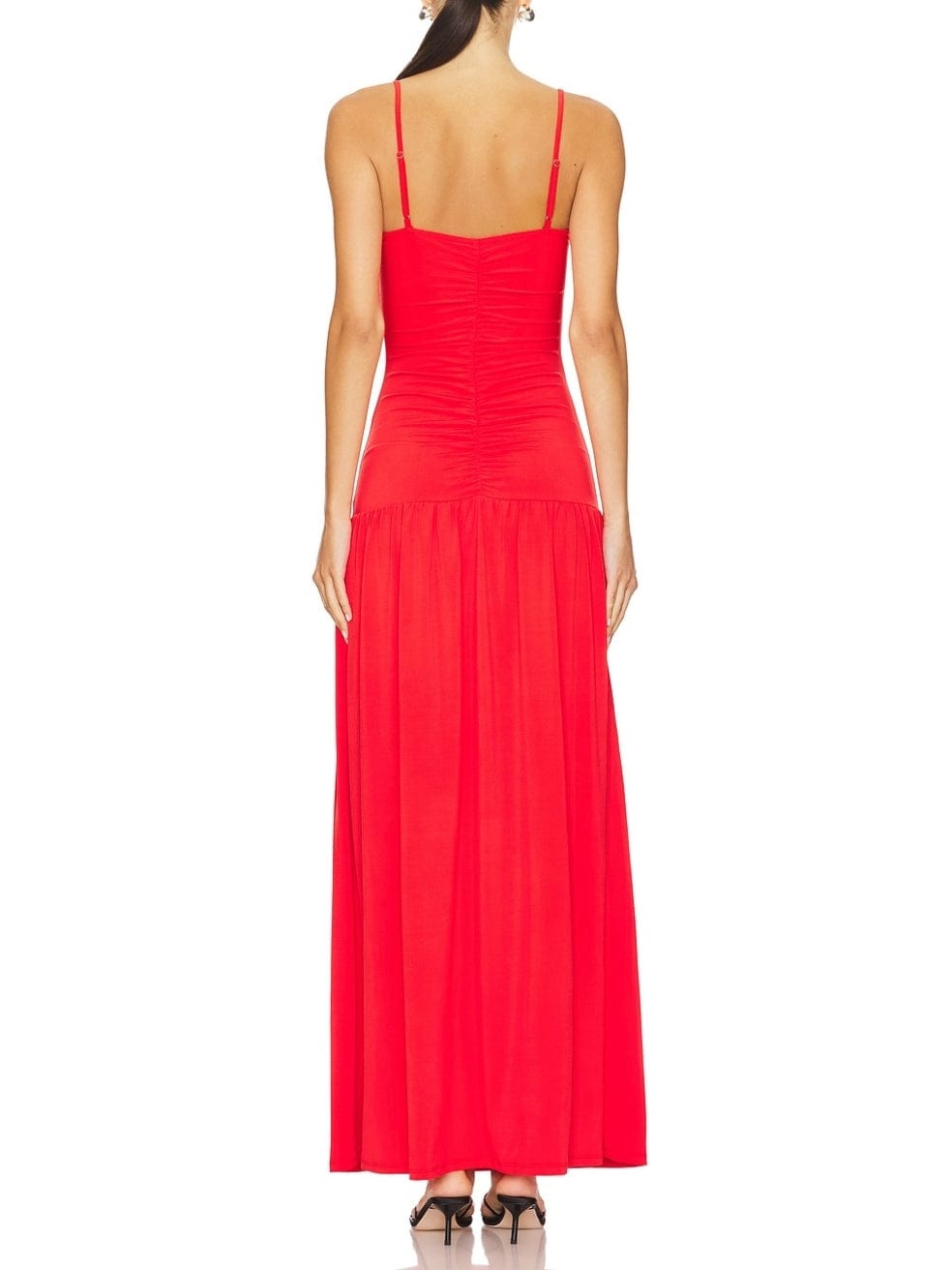 Ruched Front Scoop Maxi Dress