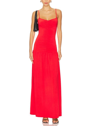 Ruched Front Scoop Maxi Dress