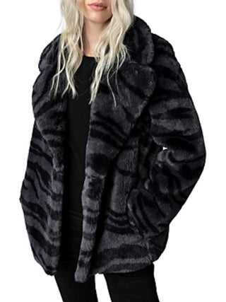 Zadig & Voltaire Fera Tiger Faux Fur Coat Jacket