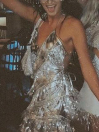 Anita Silver Disco Fringe Dress