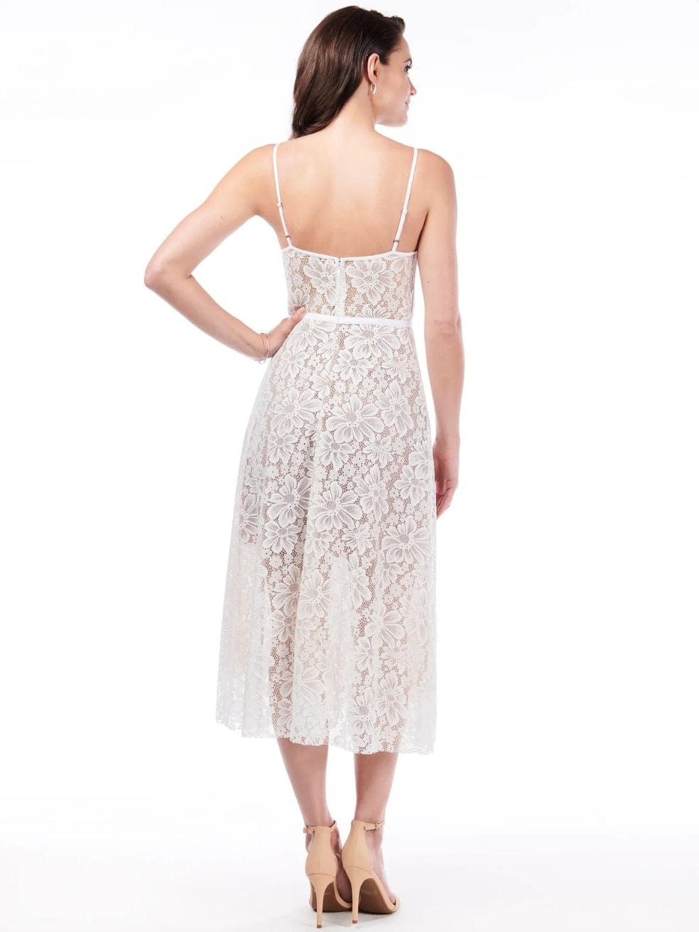 Allen Schwarz White Lace Dress