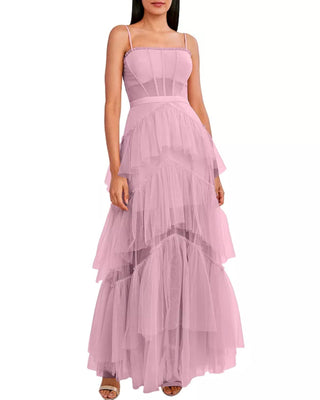 Tulle Corset Essential Gown in Pink Rose