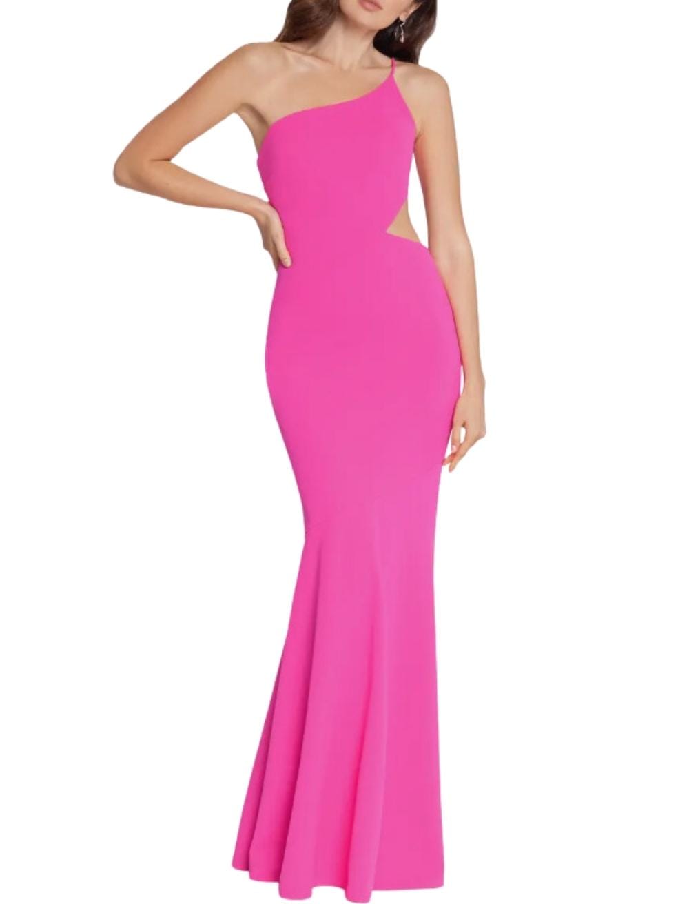 One-Shoulder Side-Cutout Gown
