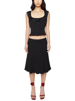 Paloma Lace Top & Skirt in Black