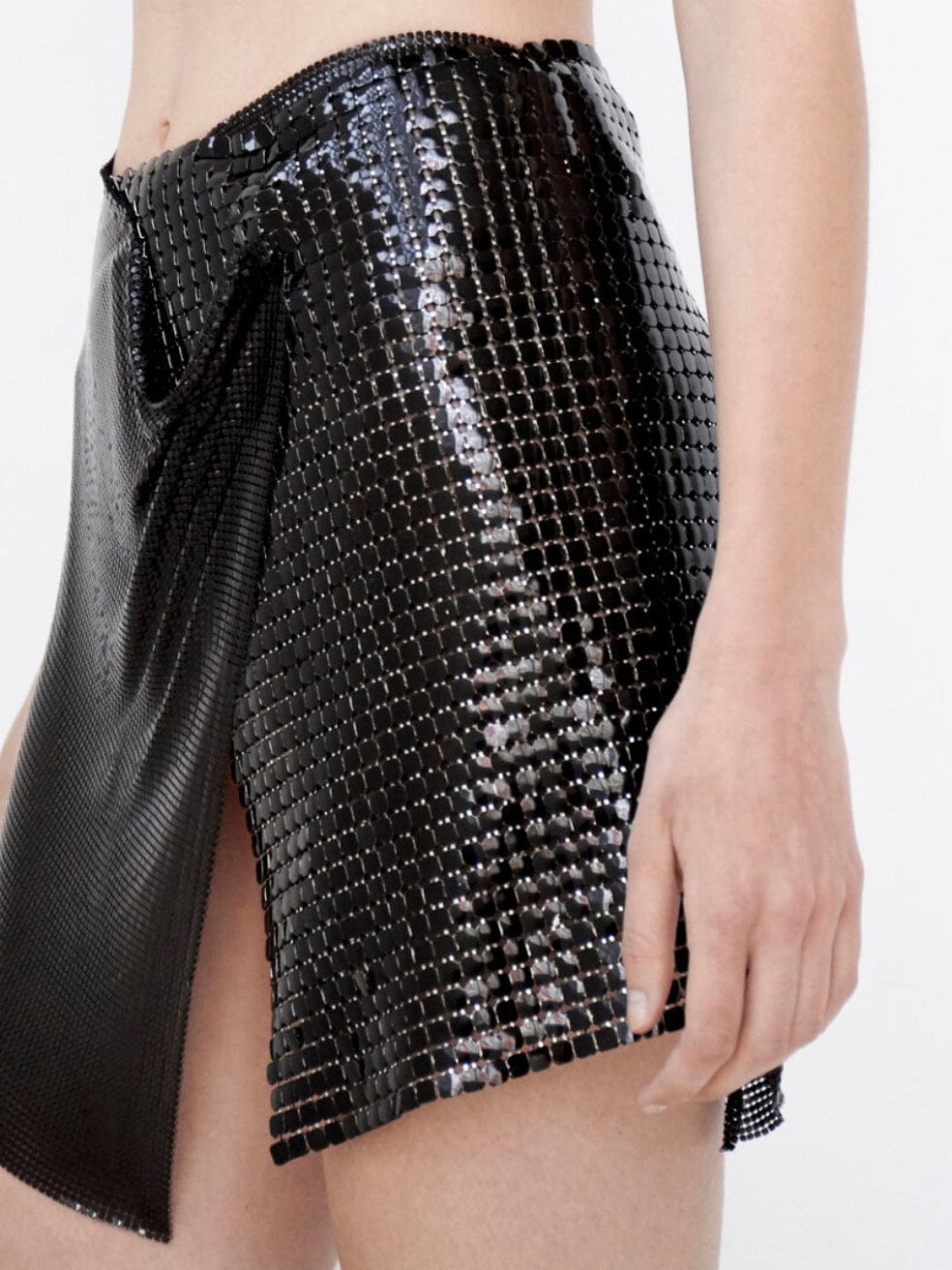 Metal Mesh Elsa Skirt in Black
