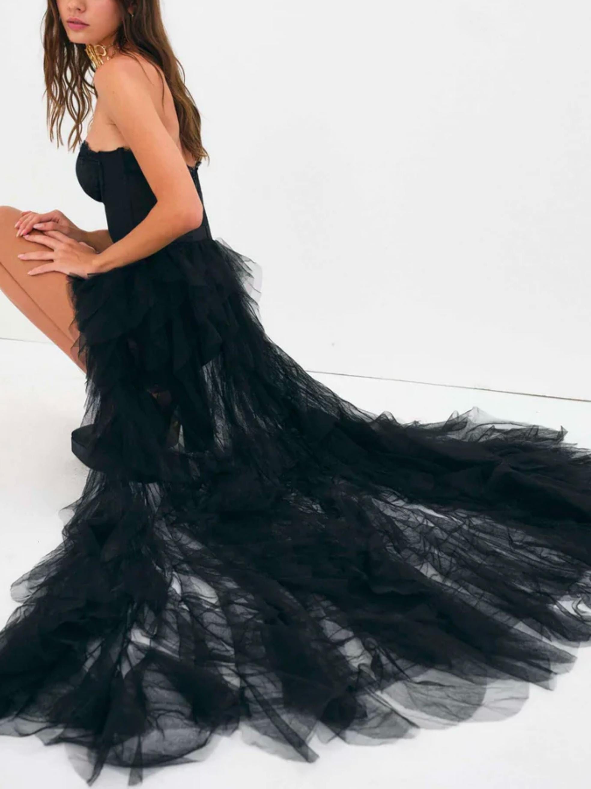 Bustier Gown in black
