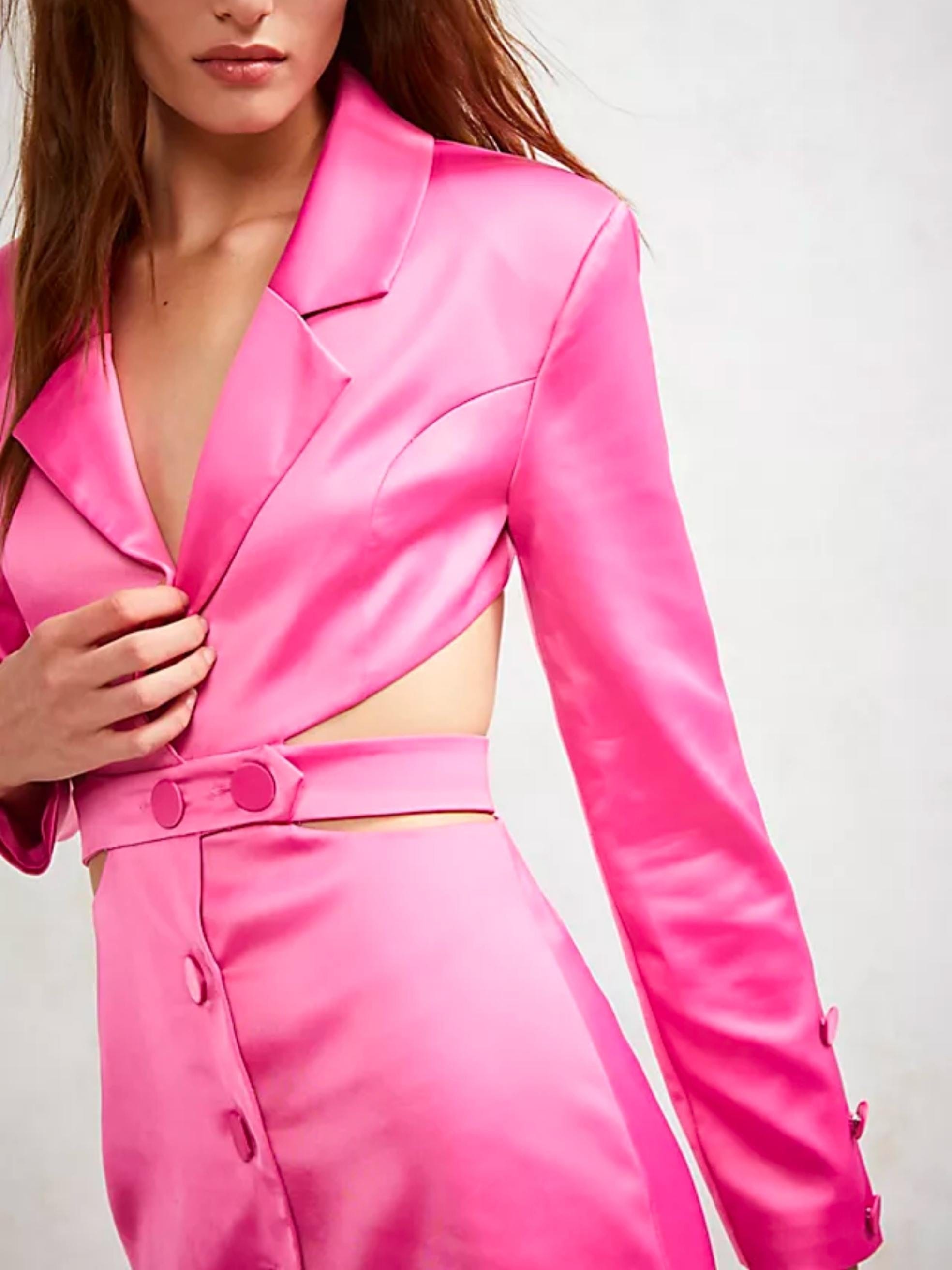 Marie Blazer Mini Dress in Pink