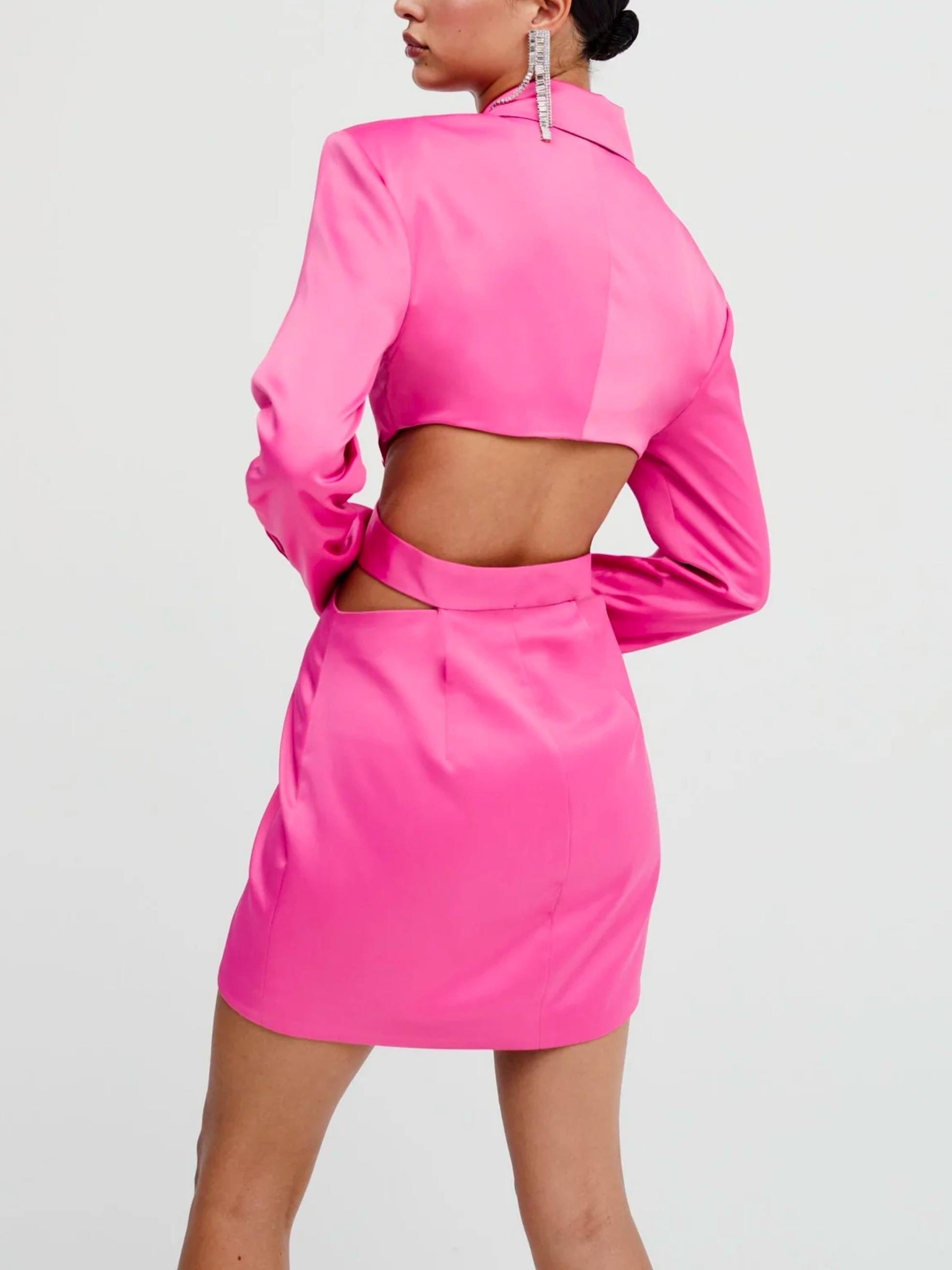 Marie Blazer Mini Dress in Pink
