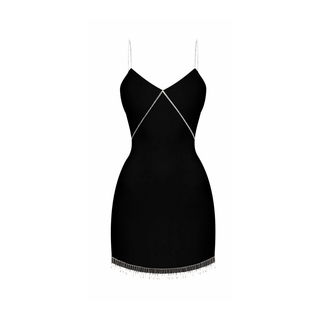 HEIRESS- Black Diamante Strap Cutout Mini Dress