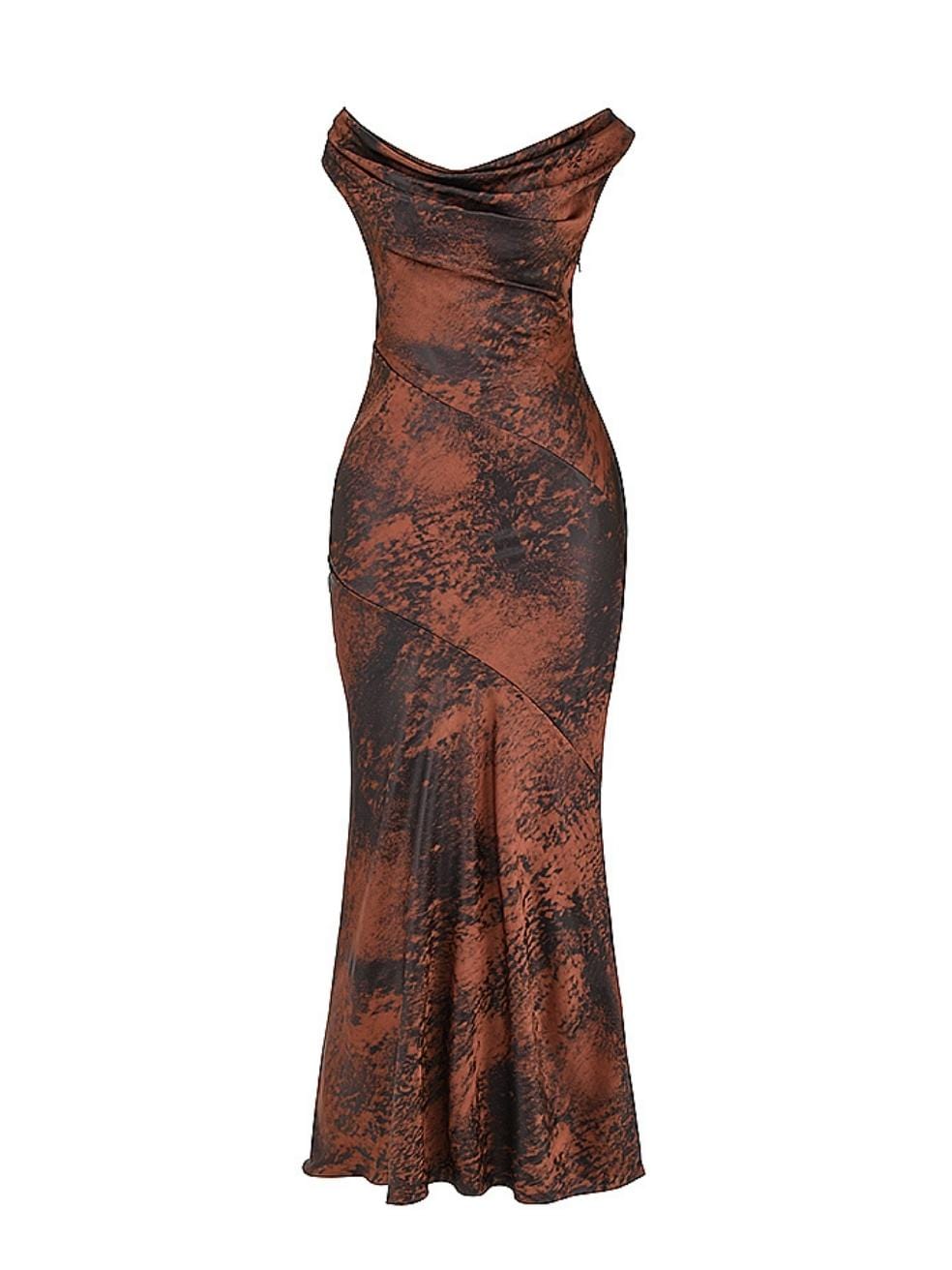 Alaina Dress in Rust