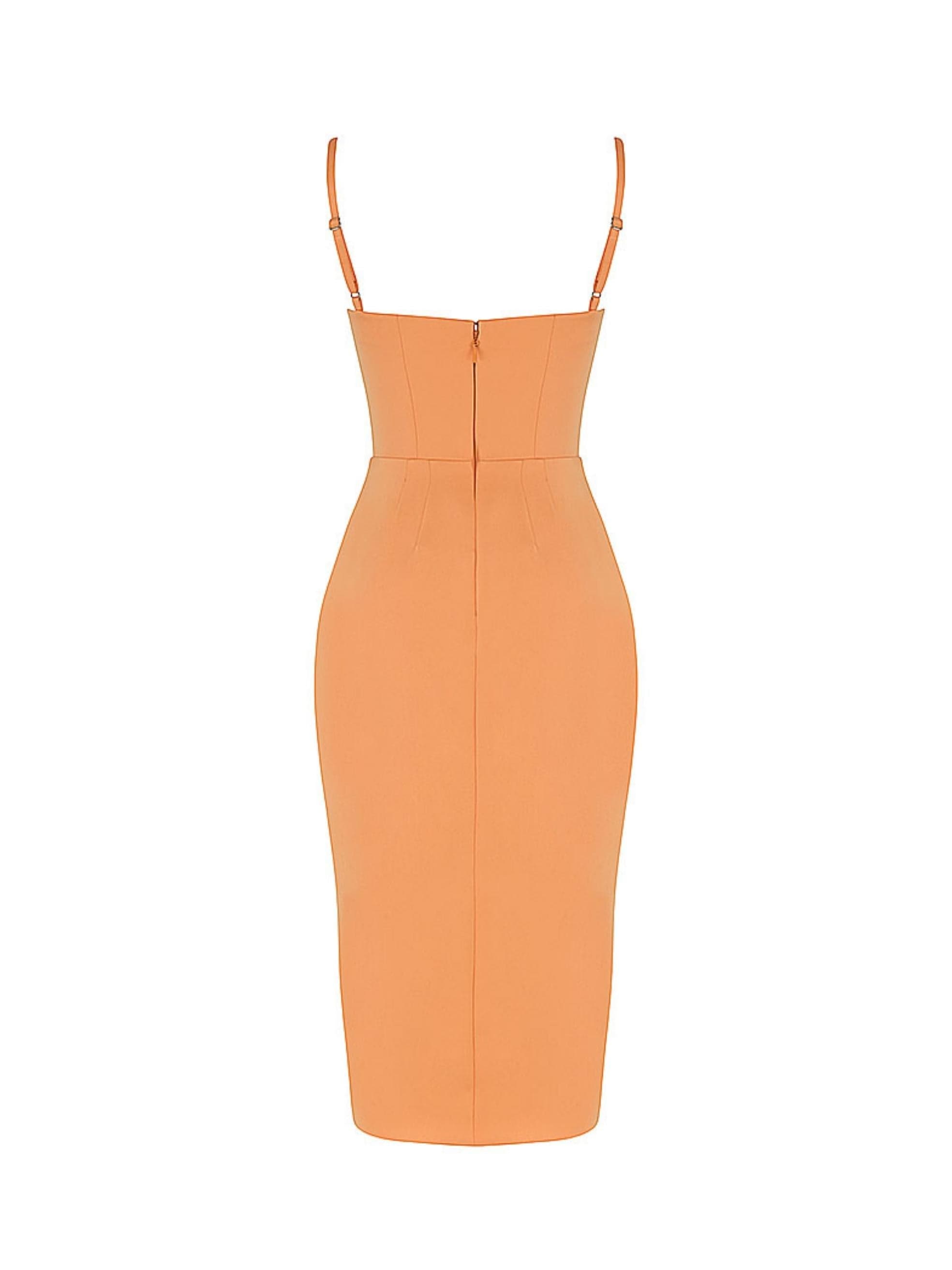Bianca Satin Pleated Corset In Orange