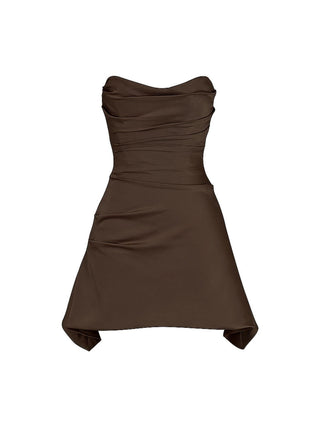 Jasmine Mini Dress in Brown