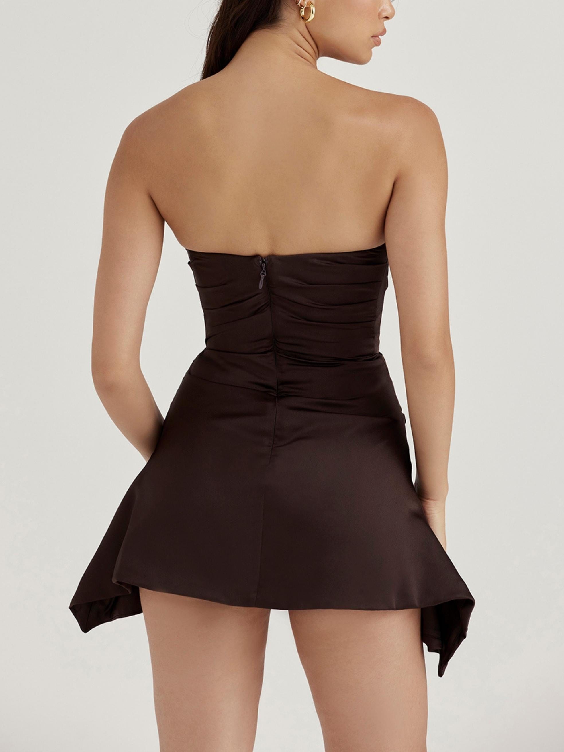 Jasmine Mini Dress in Brown