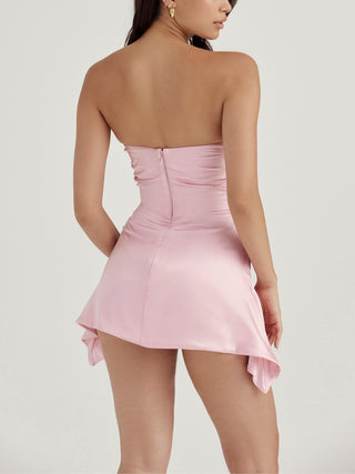Jasmine Strapless Corset Dress in Pink