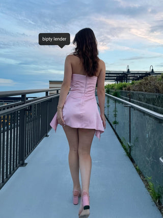 Jasmine Strapless Corset Dress in Pink