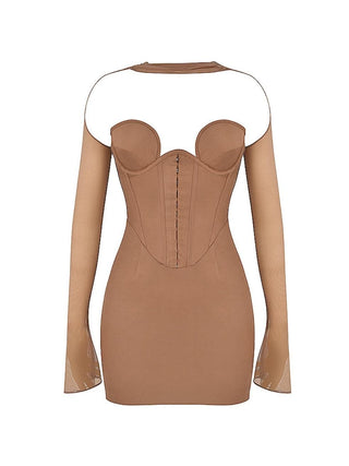 Mayara Corset Dress in Brown