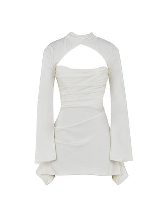 Toira Draped Corset Dress in White