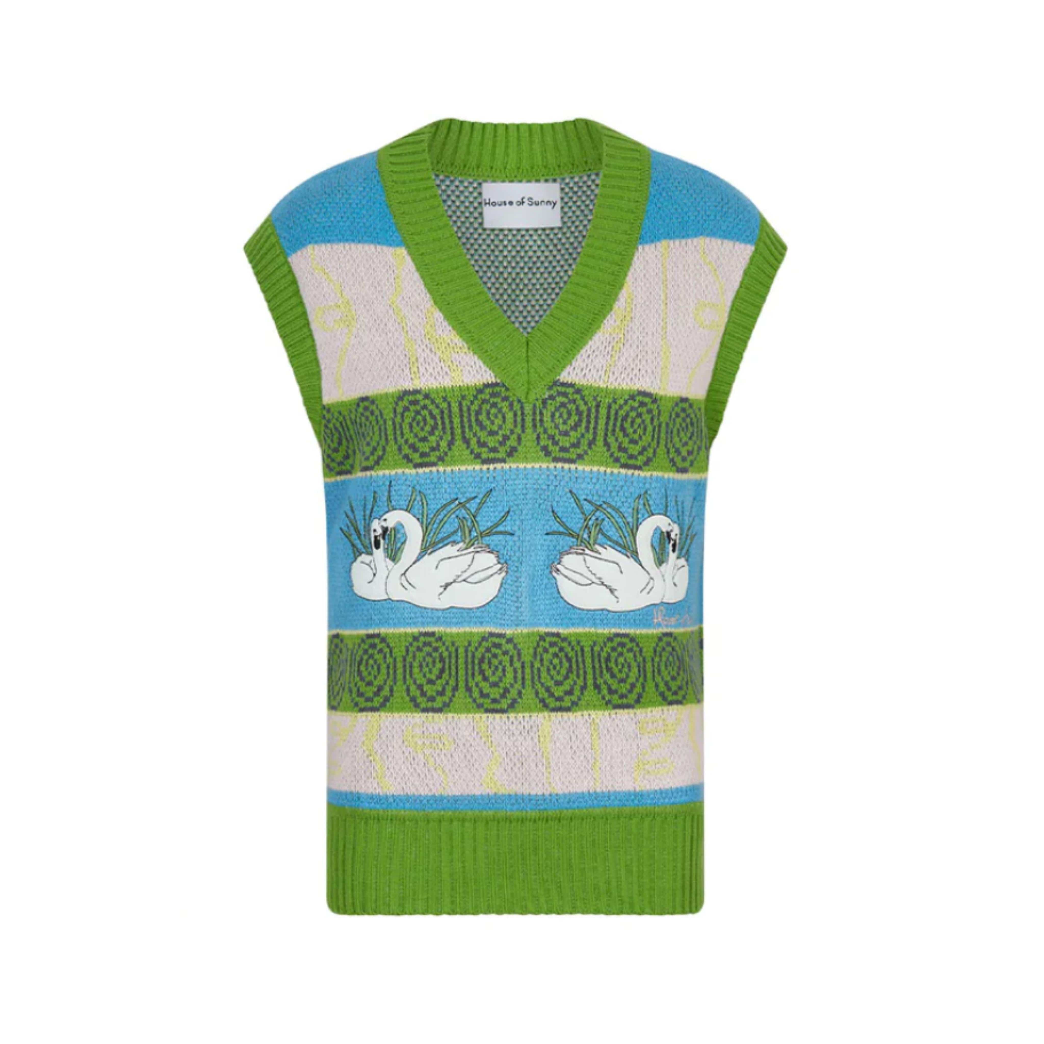 Swan Lake Retro Knitted Vest
