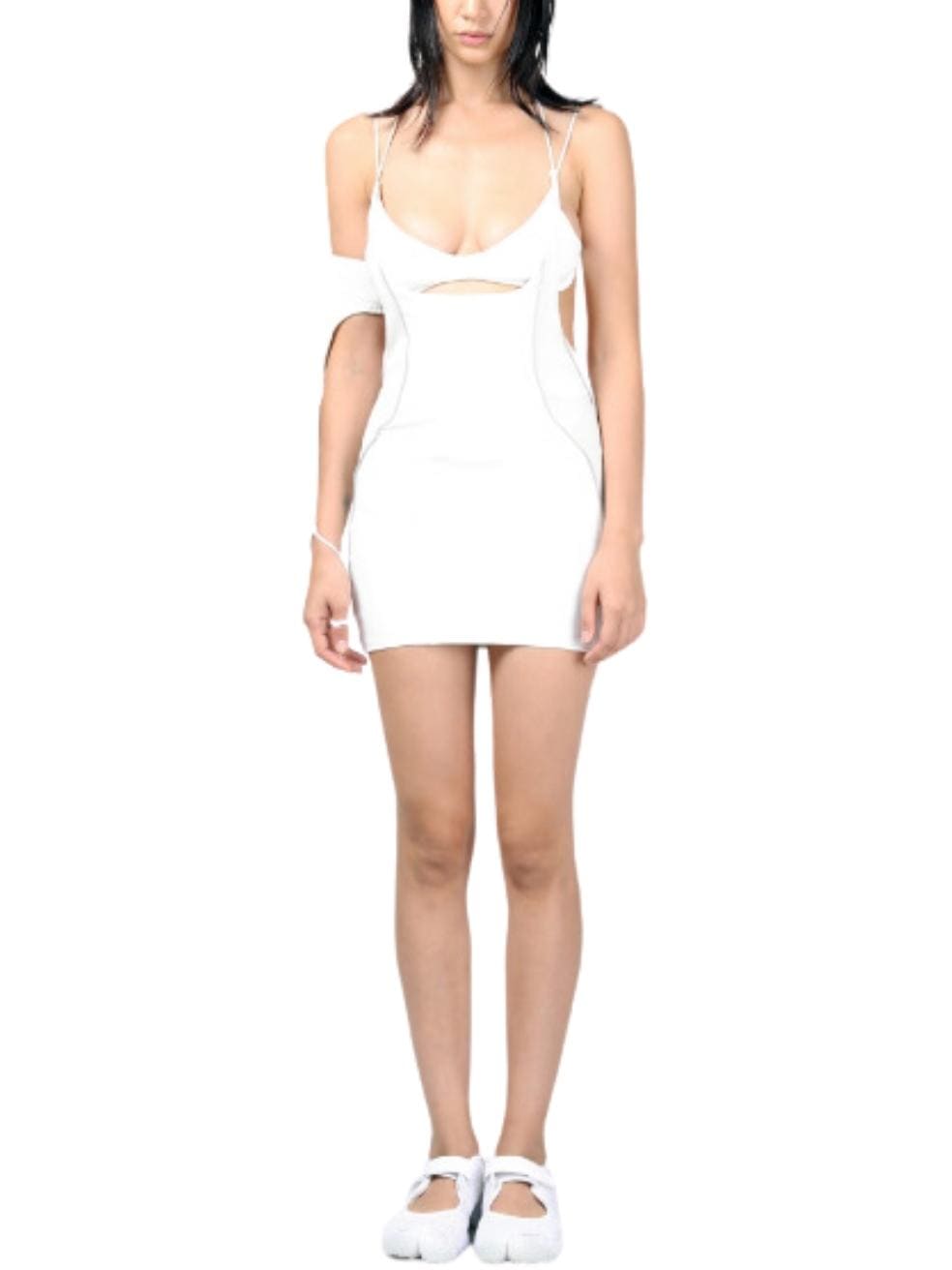 Racer Mini Dress in White – Bipty