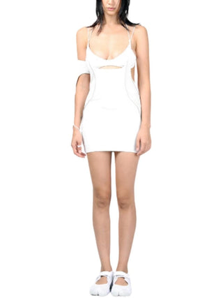 Racer Mini Dress in White
