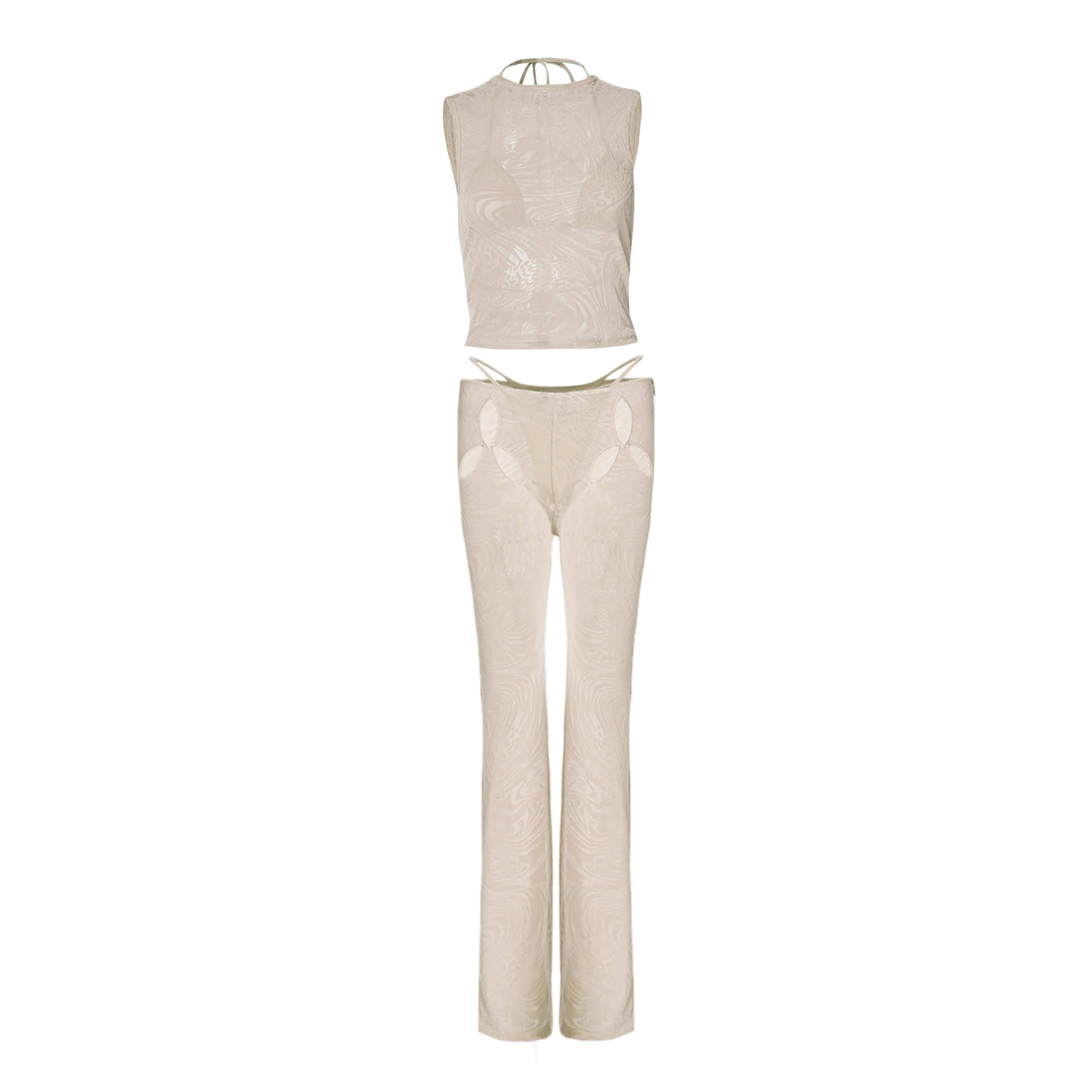 Amina sculpt-knit stirrup pant in white