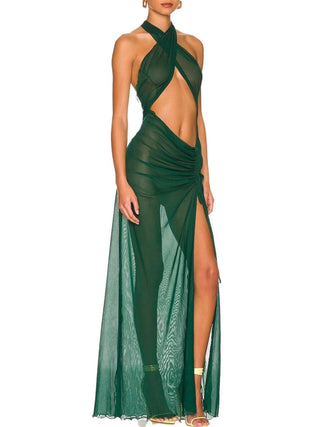 Mesh Wrap Gown