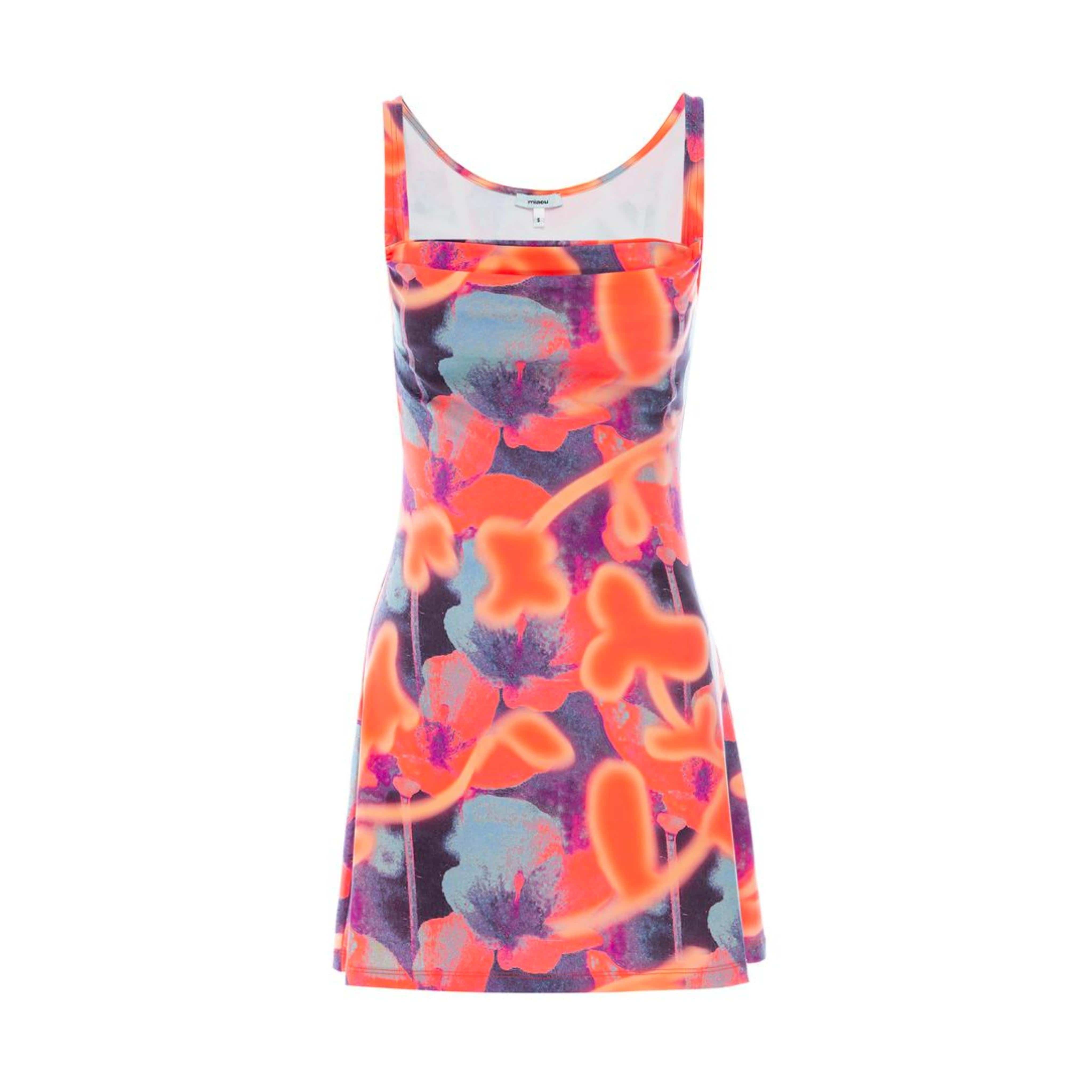 Ginger Dress in Neon Peach Floral