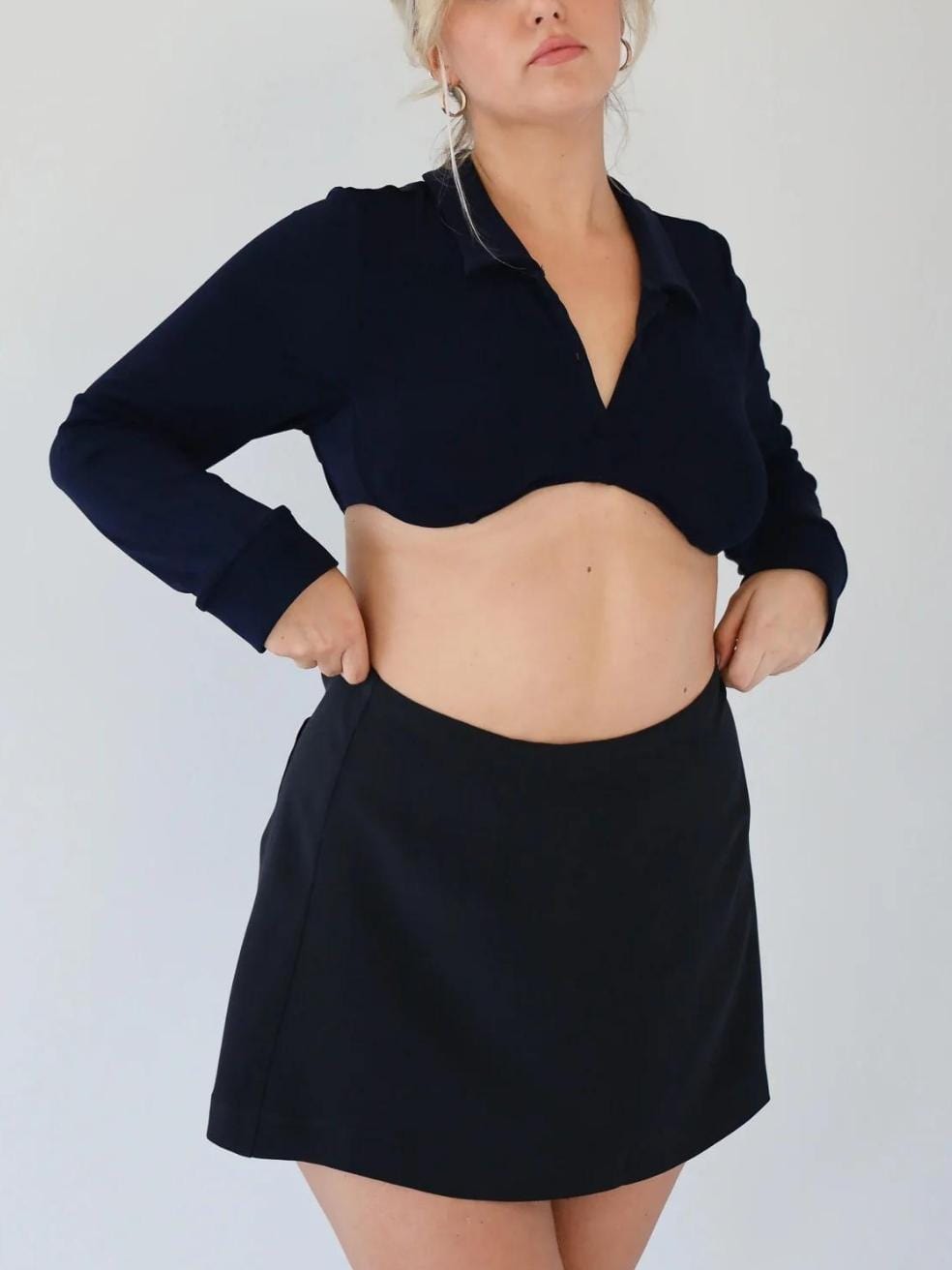 High Waist Mini Skirt in Black