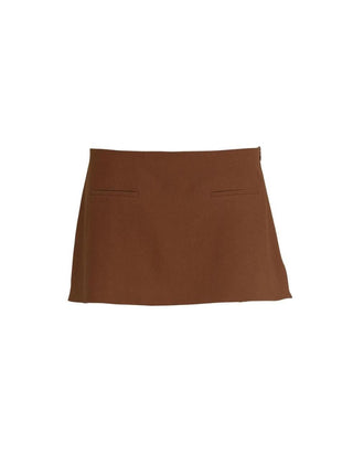 Mid Rise Mini Skirt in Toffee