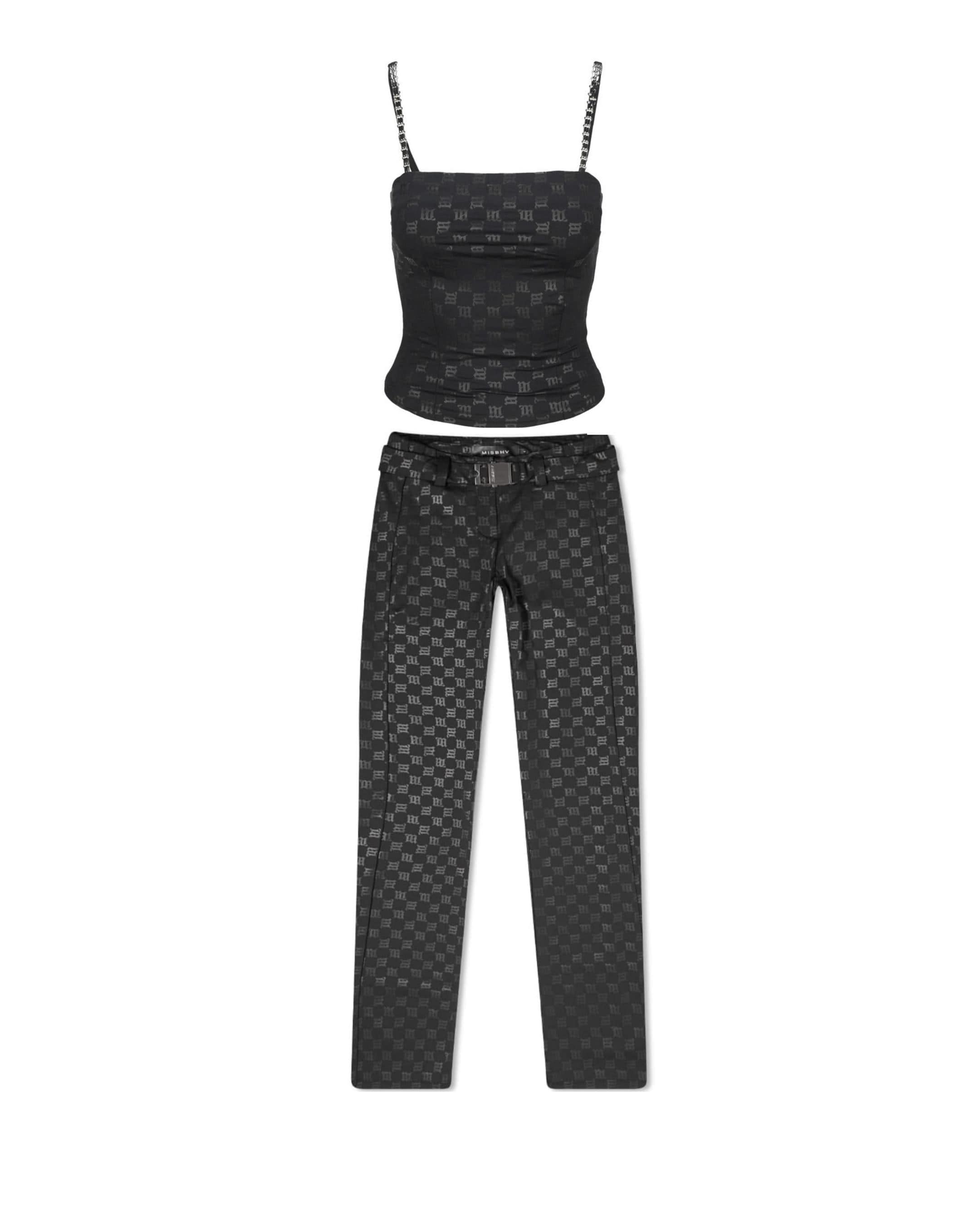 Black Monogram Lara Trousers
