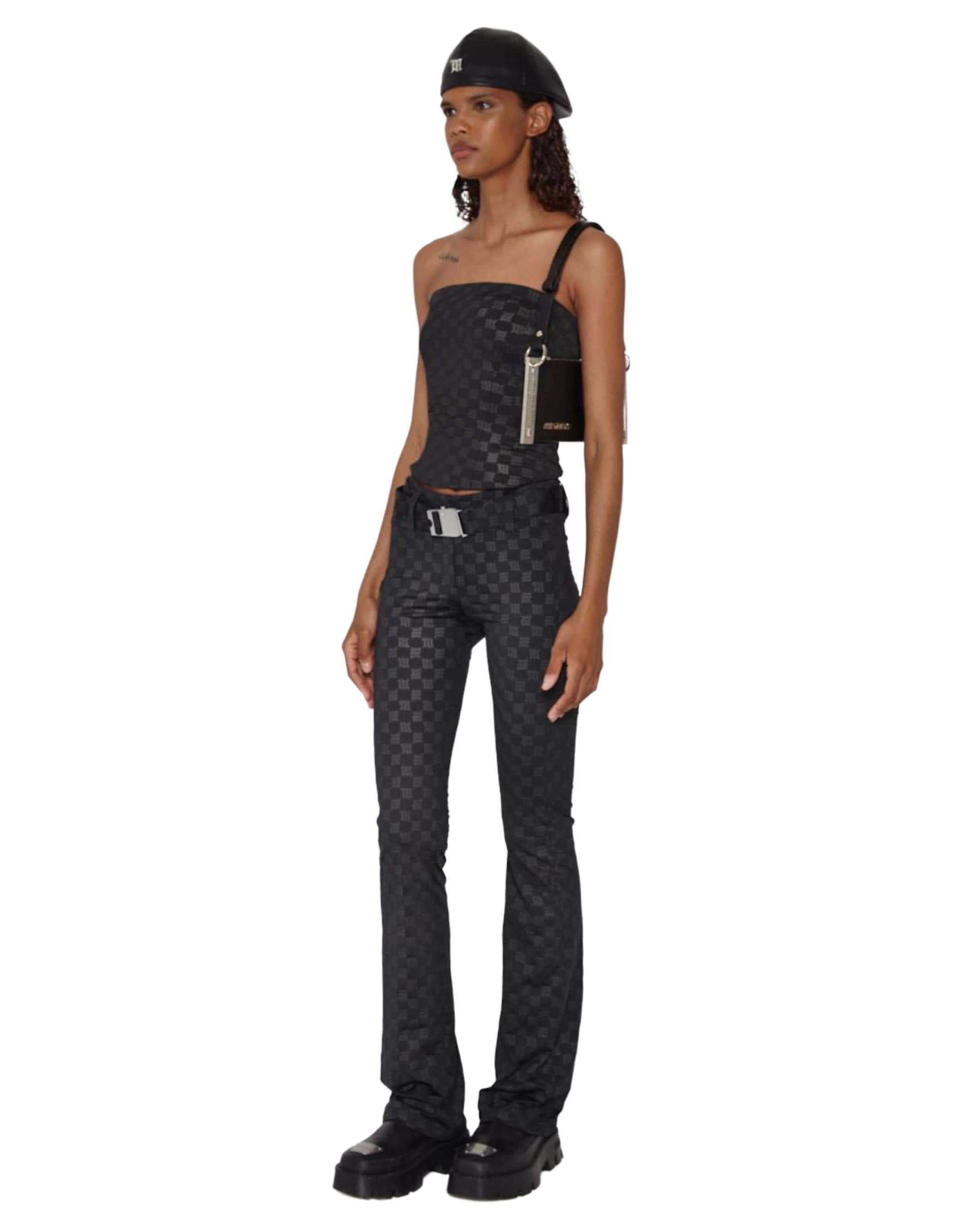 Black Monogram Lara Trousers