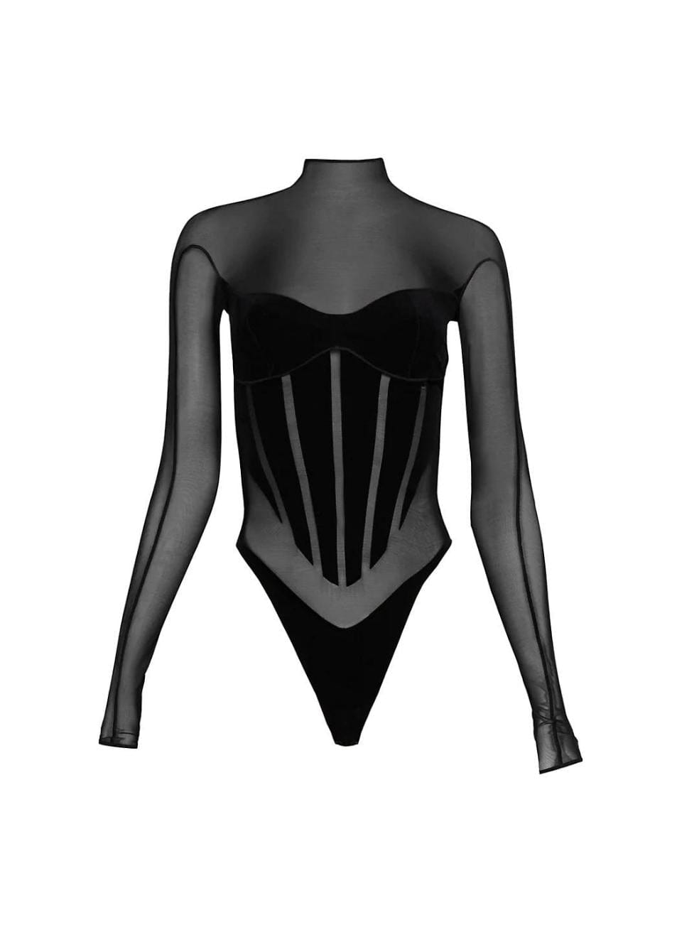 Mugler Wolford Bodysuit in Black Bipty