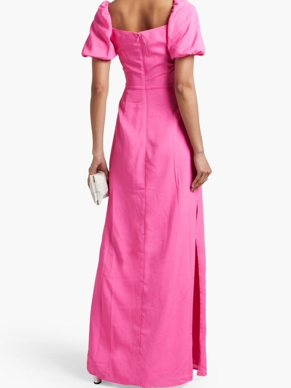 Cutout knotted crepe de chine gown