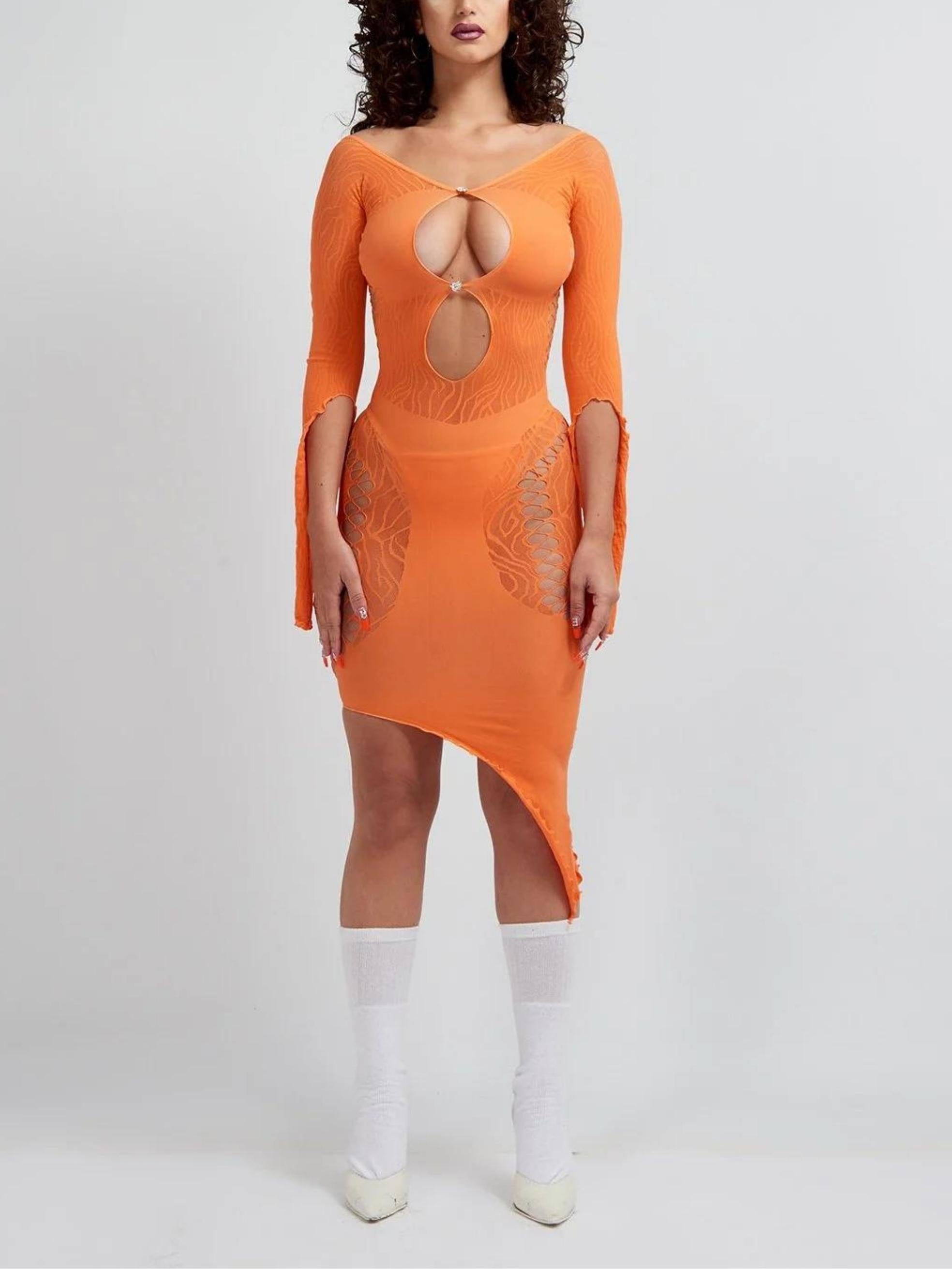 Charlotte Dress in Tangerine