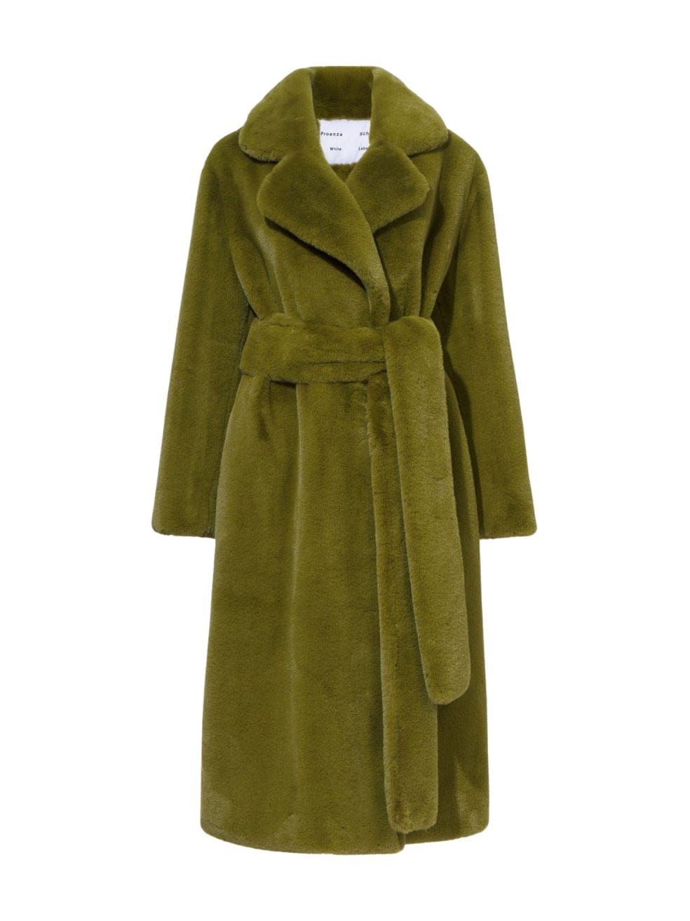 Faux Fur Belted Jacket in Green – Bipty